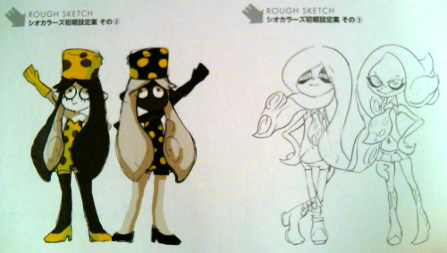 asktheseastars:  ((Guess who got the Splatoon Artbook! Sorry for the bad webcam quality. The book is in Japanese so I don’t understand much of it. Feel free to translate!)) ((Some snapshots of what looks like either Callie and Marie concepts or other