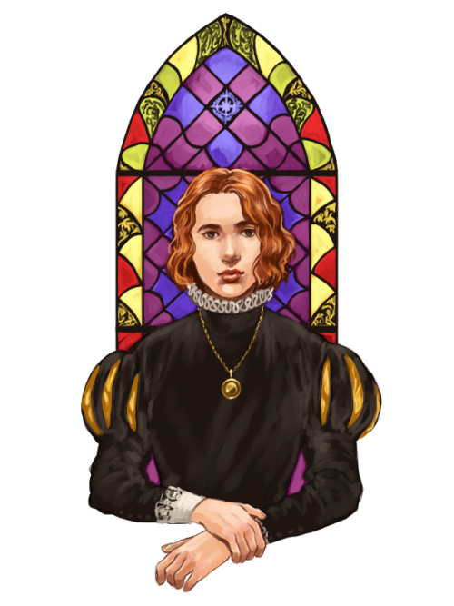 noyades: Jehan!  The clothes are referenced loosely from this painting and the stained glass is