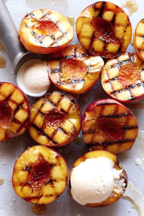 intensefoodcravings:Grilled Peaches with Vanilla Ice Cream | What’s Gaby Cooking