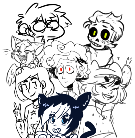 violet-kat-grove:  catsbrew:  qozxe:  lifewhatisthat:  alouette-lulu:  thecartoonbaes:  soupery:  floredoodler:  OC PILE!! add your fave/one of your OCs!! u3u   ayt nerds lets party!!   ayy B)   hello ~     The skeleton with freckles has joined the party