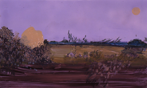 ewbedford:“Long Field” by Whitney Bedford Ink and oil on panel, 24&quot; x 48&qu