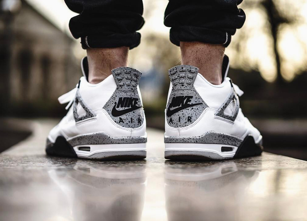 jordan 4 white on feet