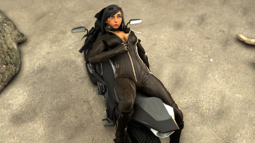 Pharah cooling off after a bike ride.I saw adult photos