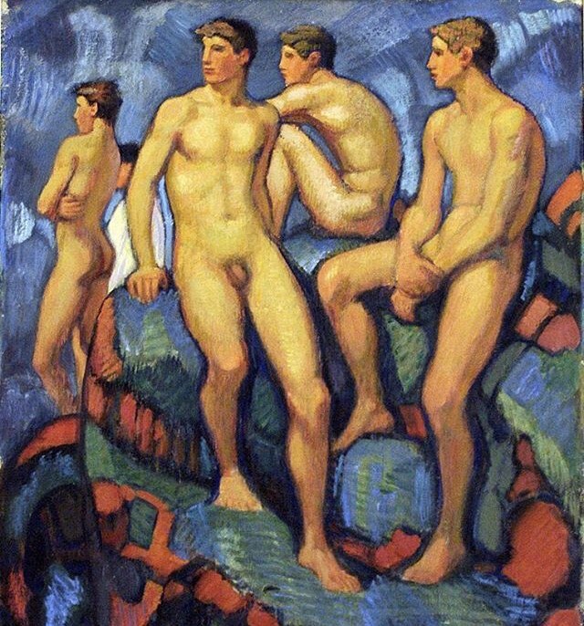 splendidgeryon:  Ludwig von Hofmann (1861-1945), Young Men on the Rocks, 1917. Yet