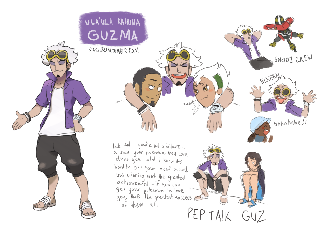 kiashikun:  A future Guzma after getting help and training becoming kahuna of Ula’ula