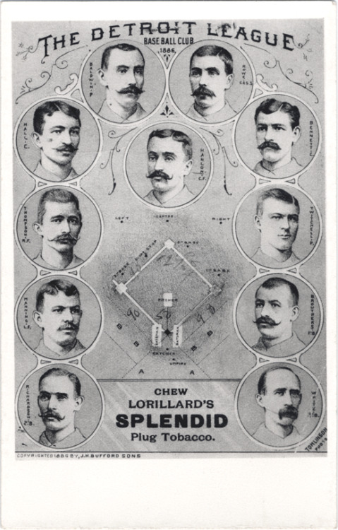 moustaches-of-history: detroitlib:  Portraits of members of the 1886 Detroit Wolverines around diagr