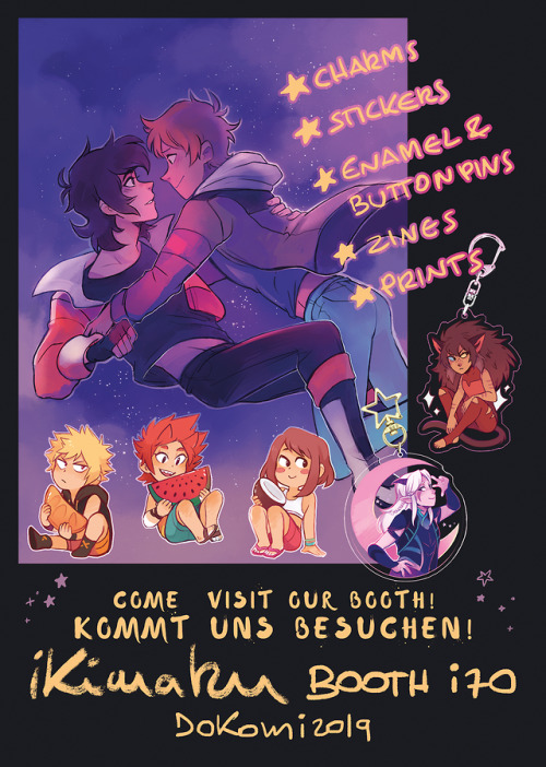 heyy a reminder I’m gonna be at Dokomi con in Düsseldorf and sharing a table with @meru90 on 8-9 jun c: the booth is i70, towards the back of the con, here’s the full map!we’ve been setting up the table today and I’ll try to post a pic tomorrow