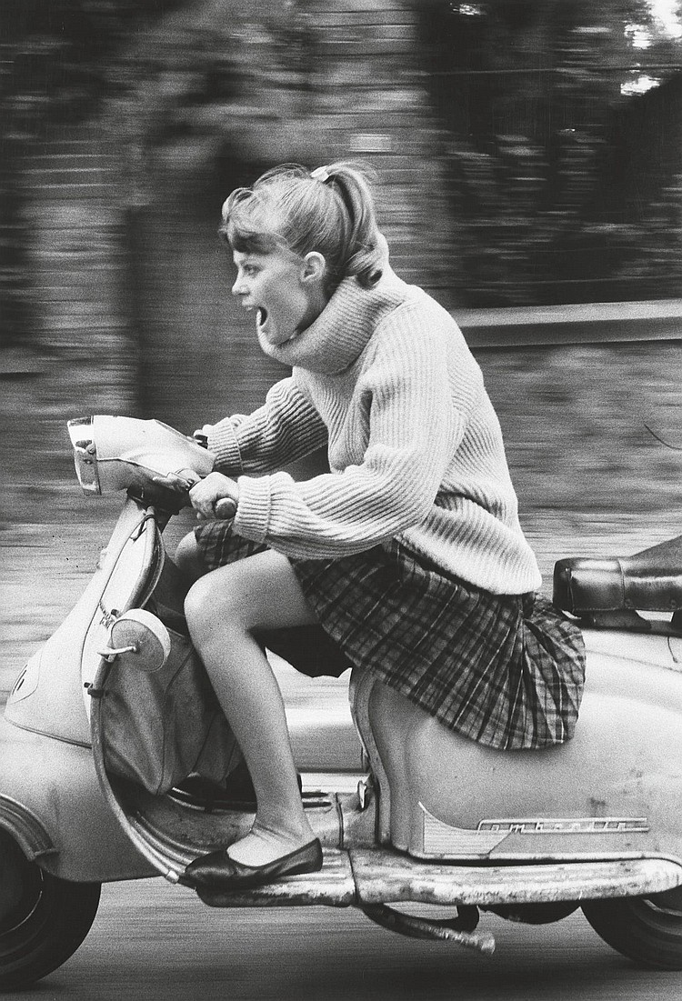 semioticapocalypse:  Jean-Francois Jonvelle. Woman riding scooter. 1984 [::SemAp