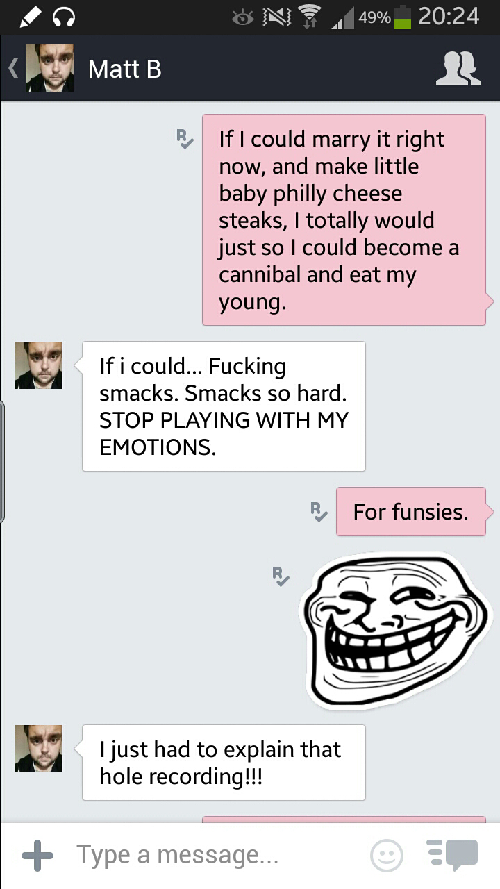 So I made a philly cheese steak for dinner and then this conversation happened.happyinmyhoodi,