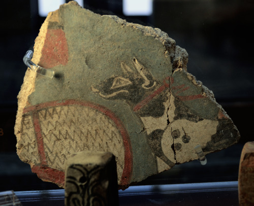 greek-museums:Archaeological Museum of Thebes:Wall-painting fragments from the mycenaean period, dep