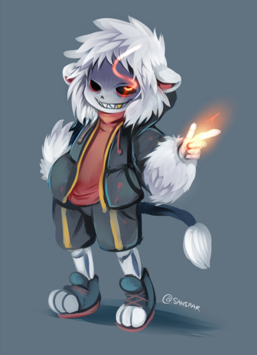 sanspar:  art trade with artie-chic ouo hope you are okie with thisi use the design you did on lionfell!sanshe look like a spunky kid haha x3 thinking of redesign his hoodies. maybe a wolf hoodie would been suitable for him. probably