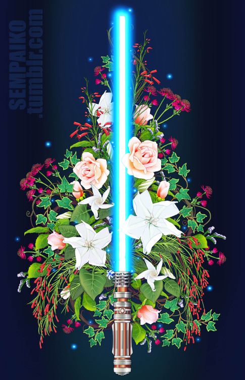 “New” ~ Leia inspired bouquet artI immediately fell in love with Leia’s lightsaber that we saw in TR