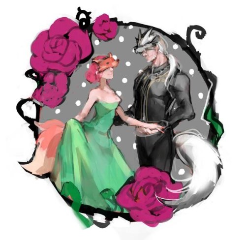 fox-n-da-wolf:A dance for the Fox and her Wolf.  “May I have this dance, m'lady?” &ldquo