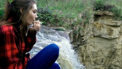 nugssbunny:we found the perfect smoke spot, right by a waterfall