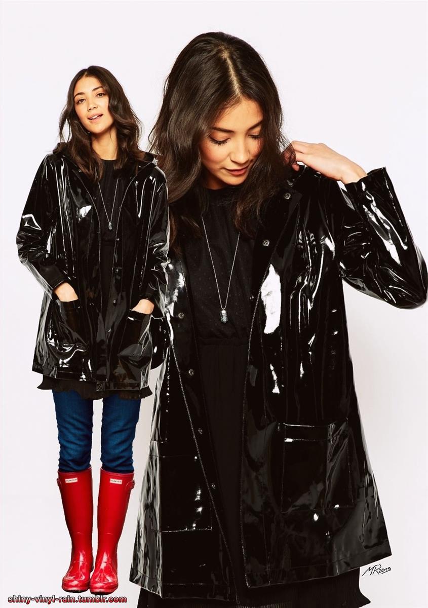 Vinyl Rain — Glänzendes Regenoutfit 9