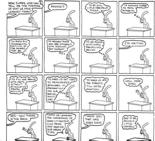sassafras1992:This is Bongo from Matt Groening’s “Life in Hell” comic. Despite being around 40-something years old, this comic is still depressingly accurate. What’s even more depressing is the fact that many people these days want to keep people