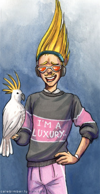 celebimber:    ✧・ﾟ: *✧・ﾟ  Luxurious parrot x 2   ✧・ﾟ: *✧・ﾟ   I can’t believe I drew this. (x)  I blame the parrot. 