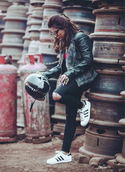 Sohai Ali Abro as the Motorcycle Girl.