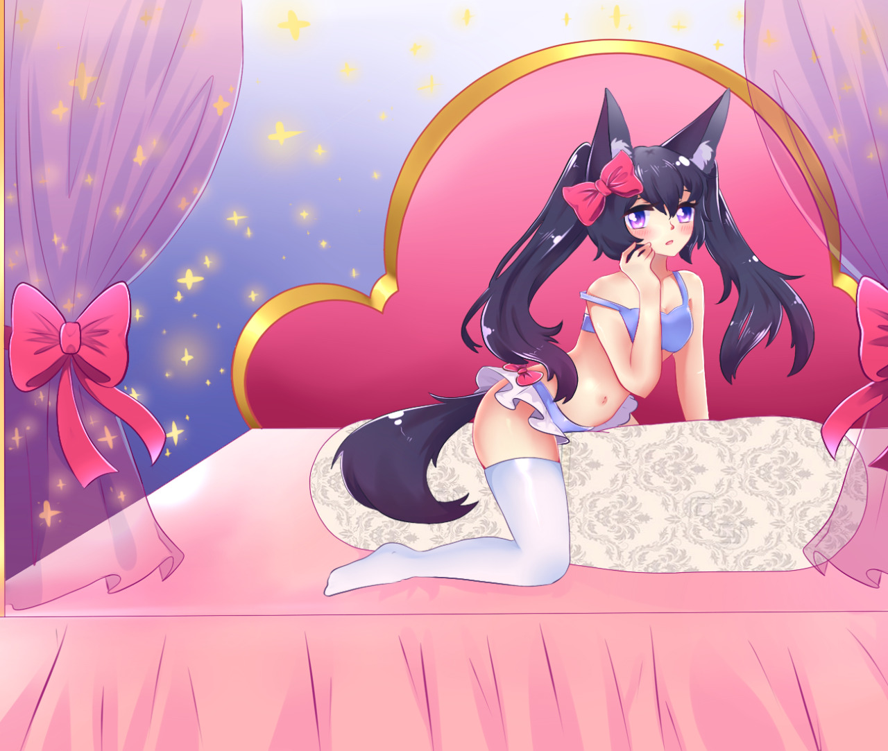 dahsofas:  Commision for Icye First time trying semi-lewd pose, asdjgasd.  Turned