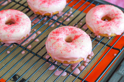 delectabledelight:  Strawberry Frosted Donuts 
