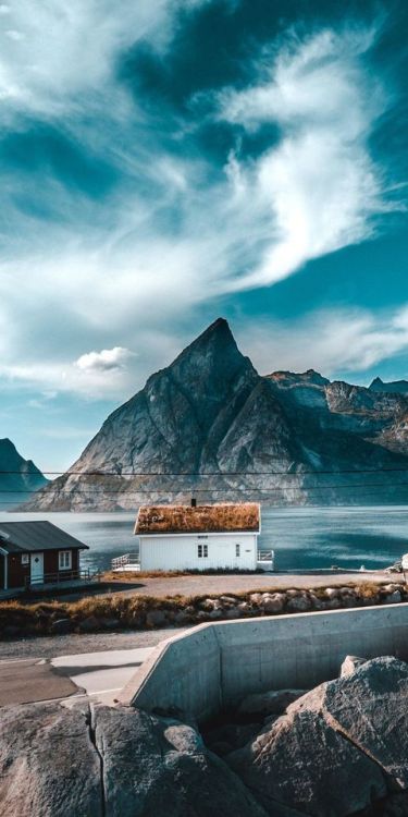 Houses, mountains, sunny day, 1080x2160 wallpaper @wallpapersmug : https://ift.tt/2FI4itB - https://