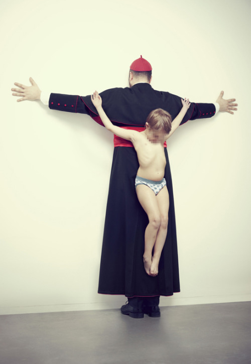 sweet-deer:   aunteeblazer:  groudon:  i like this but i don’t fully understand it…  whoa  you don’t understand how sad this is. each adult is a cross, and each child has been crucified by said cross.  the priest (i assume he’s a priest, correct