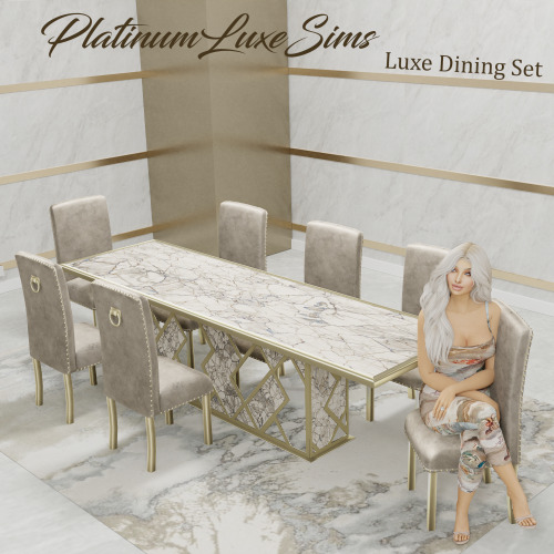 | LUXE DINING SET | Set Contains:• Dining Table - 16 Swatches in total (4 metal options across 4 mar