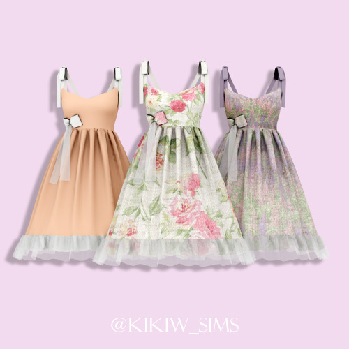 [KIKIW]Andrea&rsquo;s Poems dress♥New mesh♥10 colors♥Base game compatible♥Female♥HQ textures♥Custom 