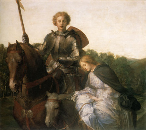 george-frederick-watts:Una and the Red Cross Knight, 1860, George Frederick Watts