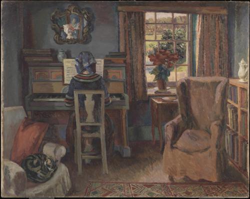 books0977: Girl at the Piano (1940). Duncan Grant (Scottish, 1885-1978). Oil paint on canv