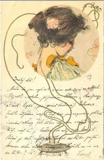 raphael-kirchner: Girls heads in a circle, 1901, Raphael Kirchner