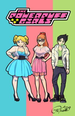 thekao:  How I imagine older PowerPuff Girls.  Influenced by mistercoventry’s growing up post 