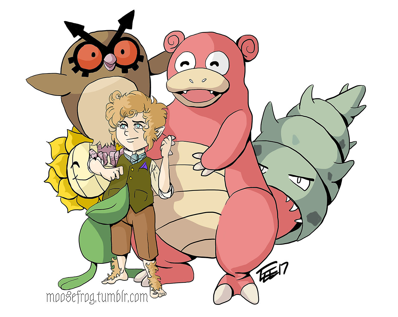 Train them with love. The lurverly @tea-blitz requested another Hobbit/Pokémon crossover with hobbits as last time I drew Bilbo with hobbits, it was him chasing off a troublesome bulbasaur and she felt hobbits and Pokémon would get on! :D I wanted to...
