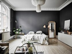 gravityhome:  (via Spacious Studio Apartment With Dark Walls In Gothenburg)    gravityhomeblog.com - instagram - pinterest - bloglovin    