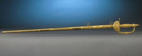 art-of-swords:Presentation SwordDated: circa 1820Culture: AmericanMedium: blued steel blade, gilt br