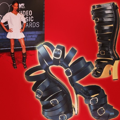 Cesare Casadei heels. Joan Samlls on Casadei heels, BladeOne cut-out “gladiator” sandal 