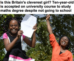 hersheywrites:  tsunamiwavesurfing:  Esther Okade from Walsall has enrolled on Open University course After degree she wants to study for PhD before running her own bank Girl’s younger brother Isiah is already studying for A-levels aged six Siblings