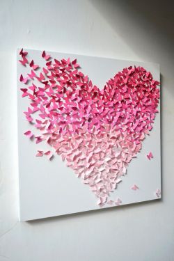 rafou9a:  Pink Ombre Butterfly Heart *.* 