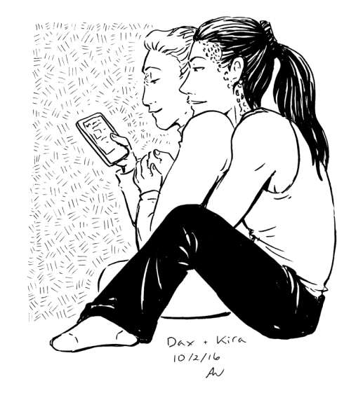 alisonwilgus:Straight-to-Inktober, Day 02: Kira and Dax &lt;3