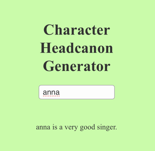 I Did The Character Headcanon Generator With The Tlh Characters