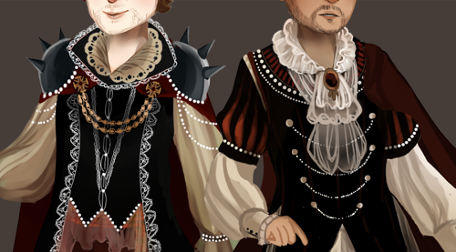 yinxiing: hahaha here, have some tiny achievement hunter kings! I drew these in march and never put 