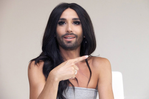 August 08, 2015Conchita at Antwerpen Pride. On Saturday she gave a press conference in a corset dres