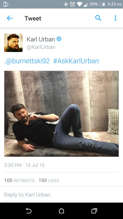 sincerelydayyy:I found my happiness for today. asking Karl Urban to do this is the one good thing I&
