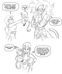   Anonymous said to funsexydragonball: What would Gohan as a baby look like as Ssj4?Somewhat related to Mate of the Monkey King at the same time not. Guess I’m skipping way ahead here. XDI think if Gohan was born in this AU, he would have the ability