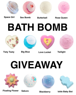 iillegal:HEY EVERYONEI just reached my goal and have a bit of money to spare so i’ve decided to do a giveaway :)since everyones obsessing over bath bombs and lush is my favorite place ever, im doing a bath bomb give away!!RULES:must be following memust