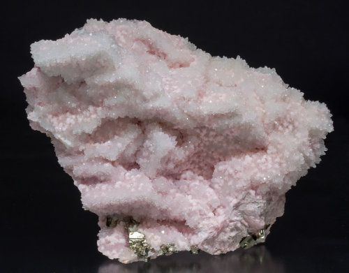 Rhodochrosite with Quartz and Pyrite - Madem-Lakko Mine, Stratoni operations, Cassandra Mines, Chalk