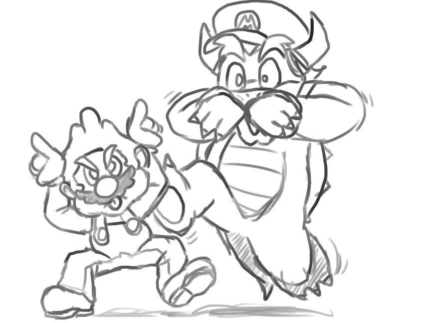 amazingbagel:  Mario and Bowser are just real bros off-set. During photo shoots they