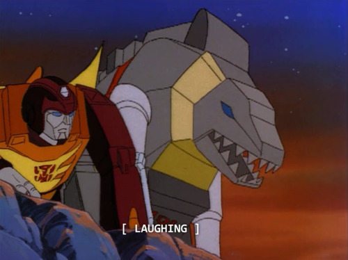 thesassformers: Me But his laughter sounds like a choking hippopotamus.