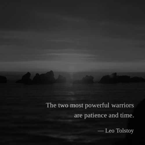 wectar:The two most powerful warriors are patience and time. —Leo Tolstoy