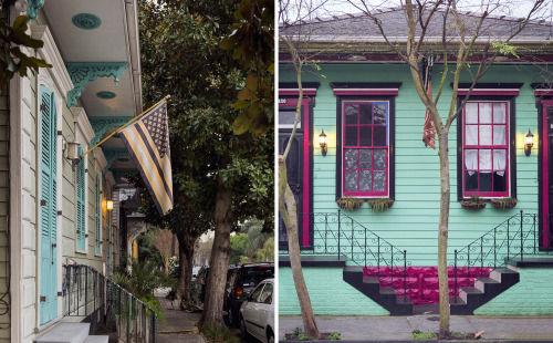 Porches in the Marigney. Since the houses are typically raised, these beautiful porches are at eye l